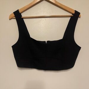 Showpo Black Zip Up Crop Top